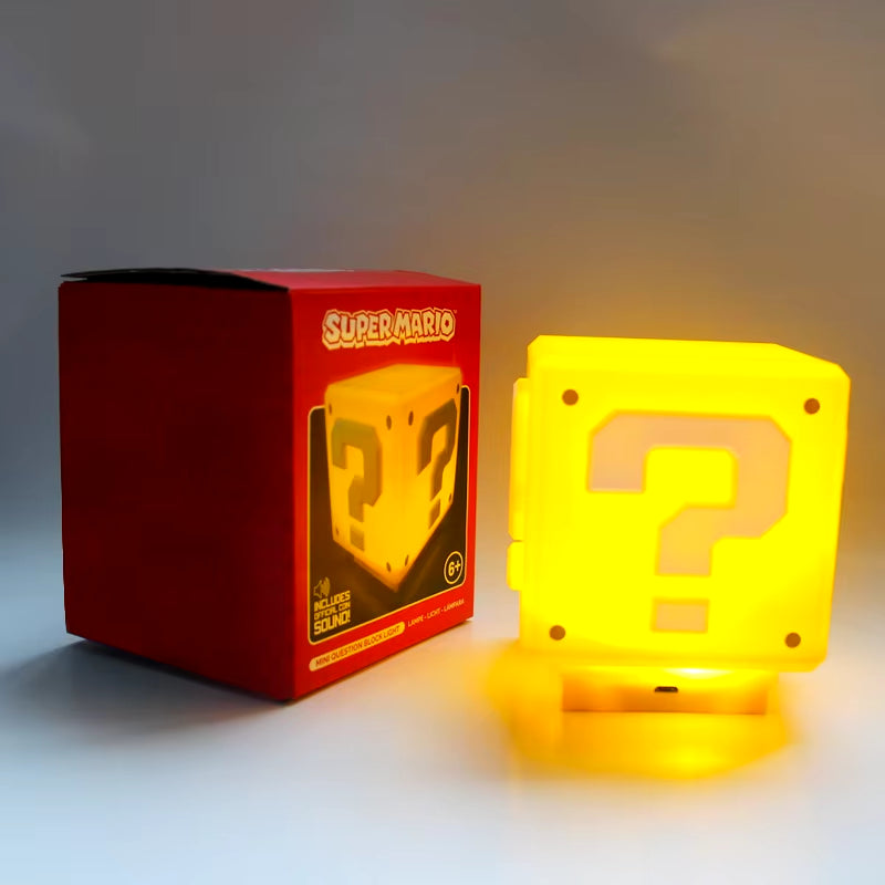 LED Question Mark Night Light Super Mario Bros Games Toy Children Night Light Bedroom Table Lamp USB Charging Kids Birthday Gift