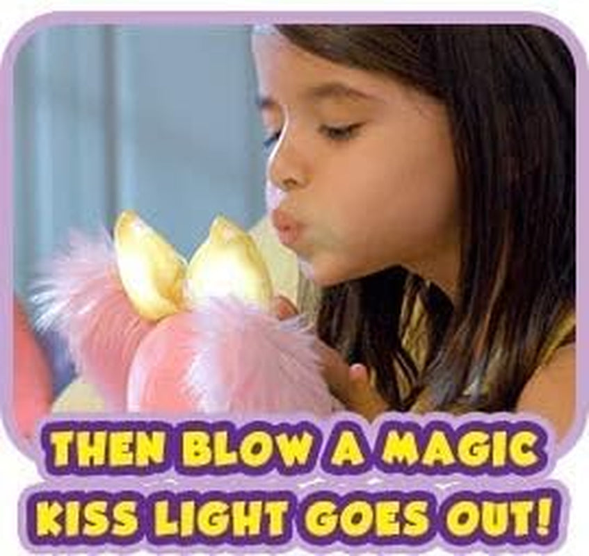 Pets - Light up LED Plush Stuffed Animals - Pink Cavalier Puppy with Yellow Bow