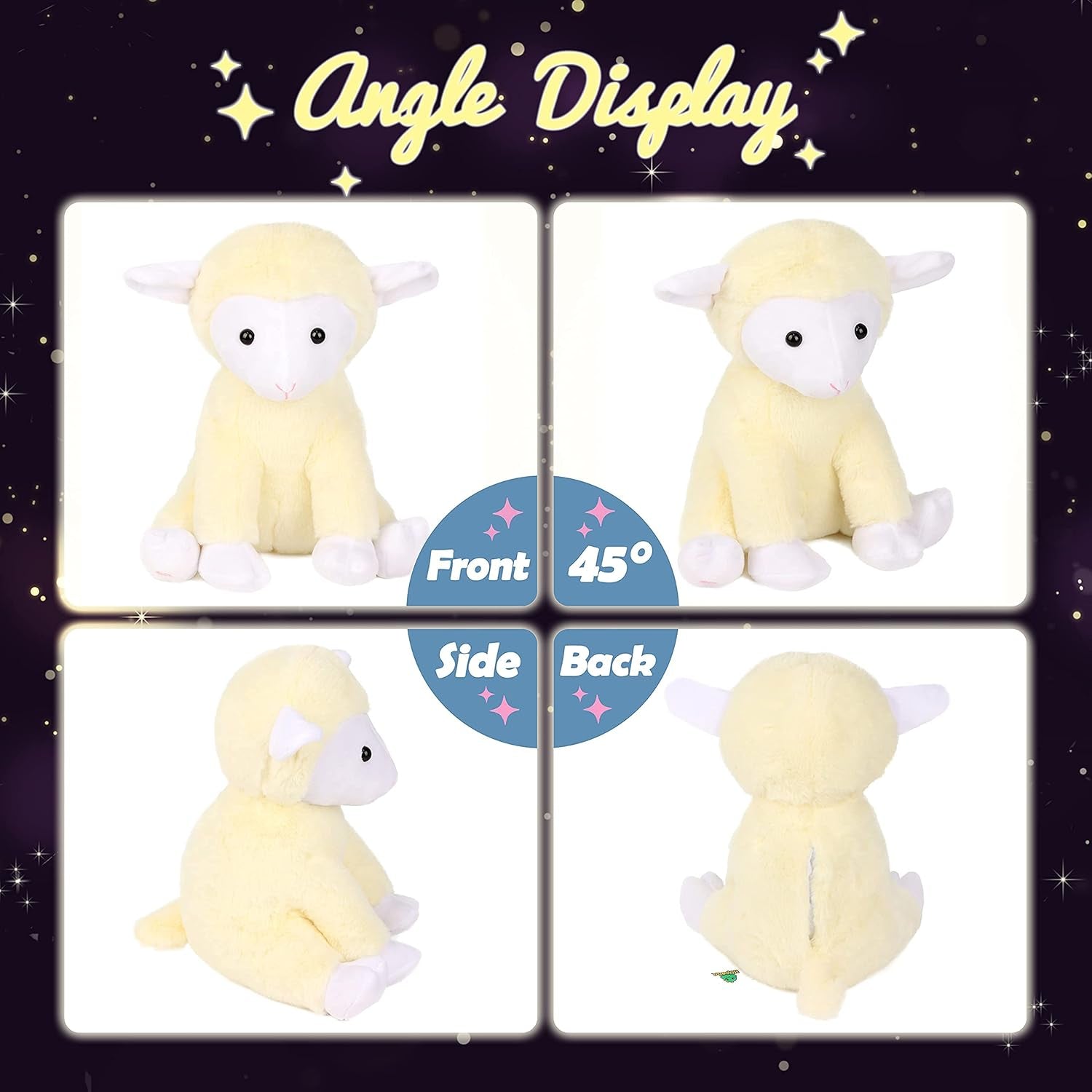 LED Plush Lamb Lighting up Stuffed Sheep Floppy Night Lights Glow in the Dark Birthday Festival for Kids Toddlers, Beige, 11''