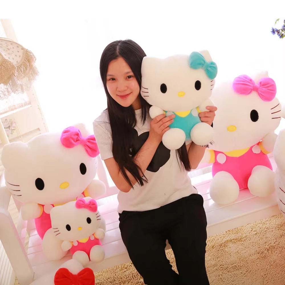 20Cm Hello Kitty Plush Toys Cute Sanrio Movie KT Cat Peluche Dolls Soft Stuffed Kawaii Hello Kitty Toy Baby Christmas Gift