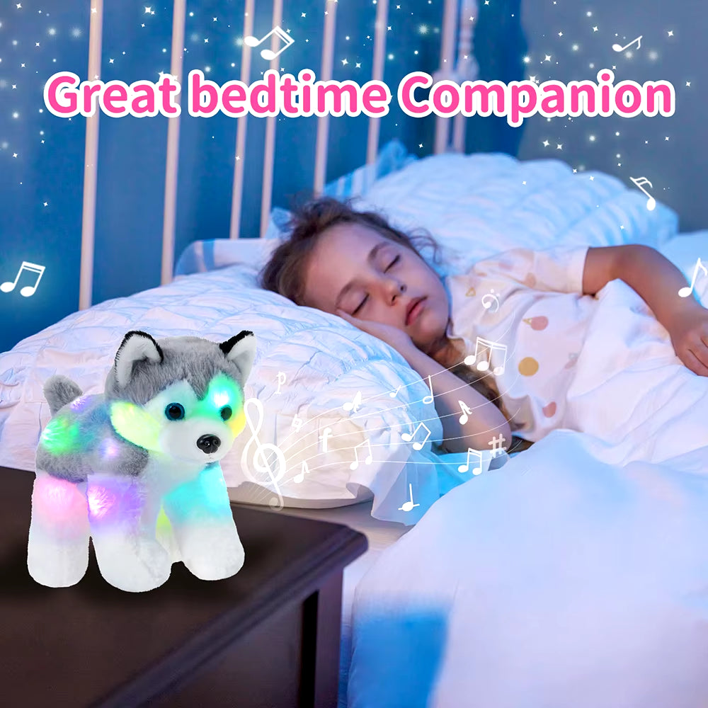 32Cm LED Light Musical Dog Doll Plush Toy Super Soft Cute PP Cotton Stuffed Animals High Quality Birthday Gift for Girls Toy