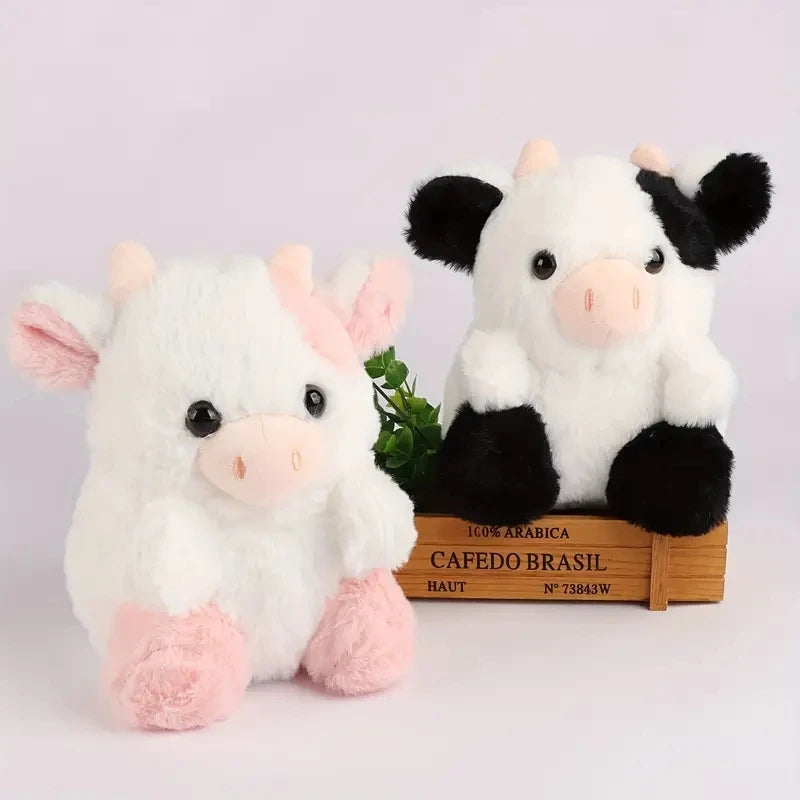 20Cm/7.87In Kawaii Strawberry Cow Soft Stuffed Plushie Doll Animal Cow Plushie Doll for Kids Fans Collection