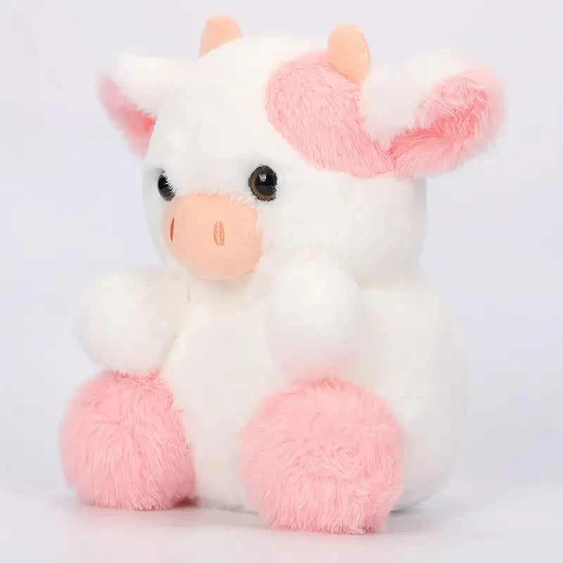 20Cm/7.87In Kawaii Strawberry Cow Soft Stuffed Plushie Doll Animal Cow Plushie Doll for Kids Fans Collection