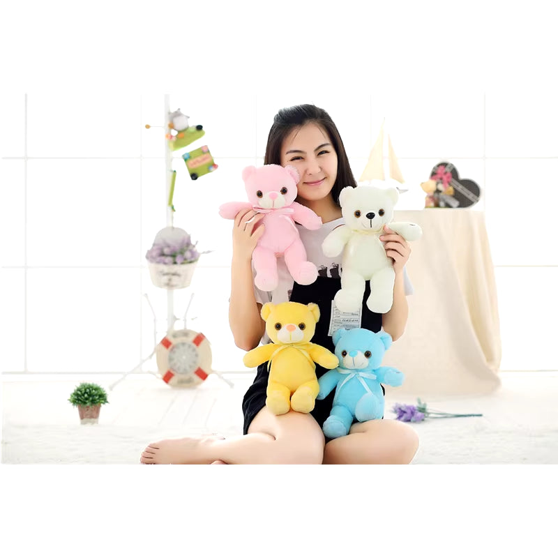 30CM Baby Luminous Teddy Bear Animals Stuffed Plush LED Light-Up Pillow Girls Birthday Christmas Gifts Toys for Kids Children