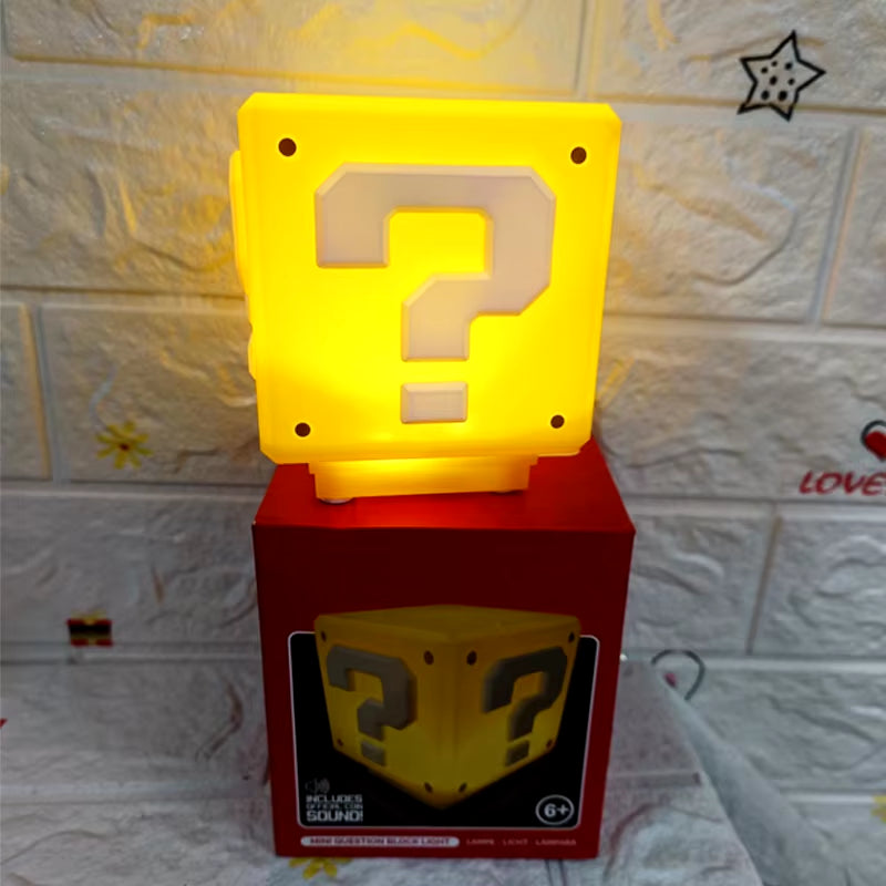 LED Question Mark Night Light Super Mario Bros Games Toy Children Night Light Bedroom Table Lamp USB Charging Kids Birthday Gift