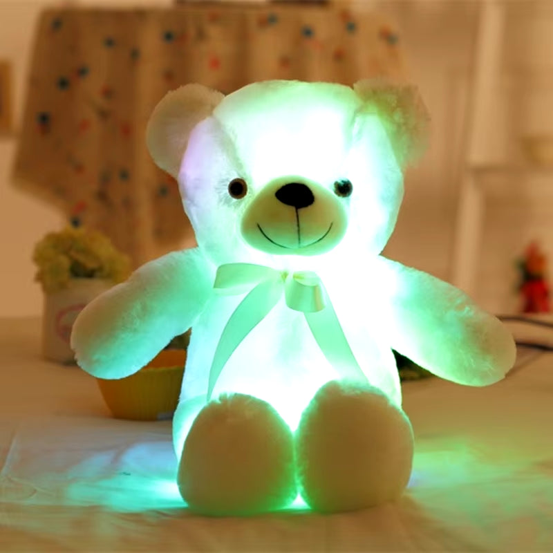 30CM Baby Luminous Teddy Bear Animals Stuffed Plush LED Light-Up Pillow Girls Birthday Christmas Gifts Toys for Kids Children