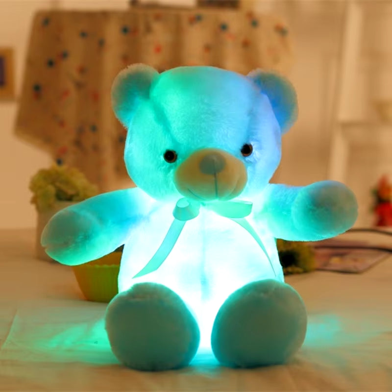 30CM Baby Luminous Teddy Bear Animals Stuffed Plush LED Light-Up Pillow Girls Birthday Christmas Gifts Toys for Kids Children