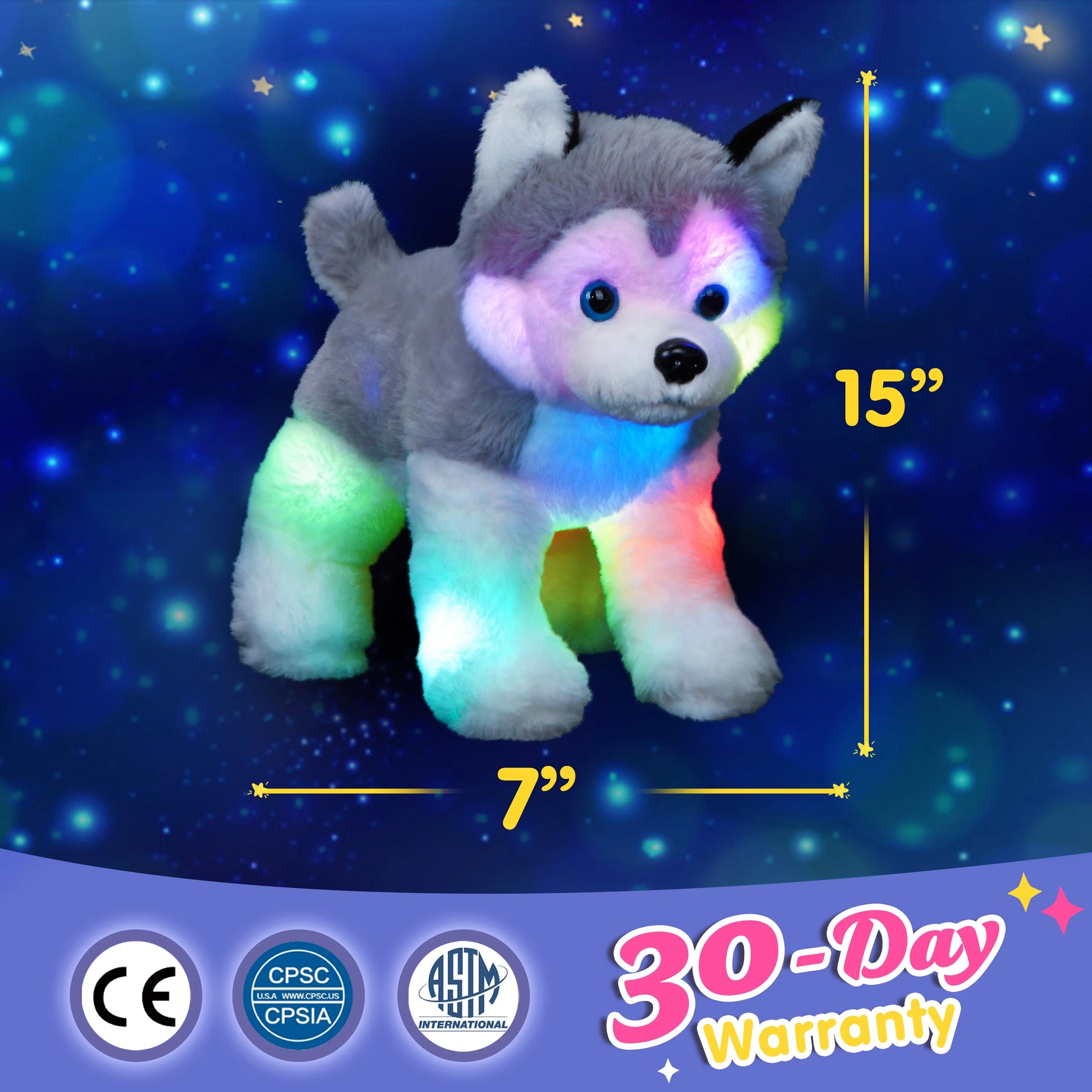 32Cm LED Light Musical Dog Doll Plush Toy Super Soft Cute PP Cotton Stuffed Animals High Quality Birthday Gift for Girls Toy