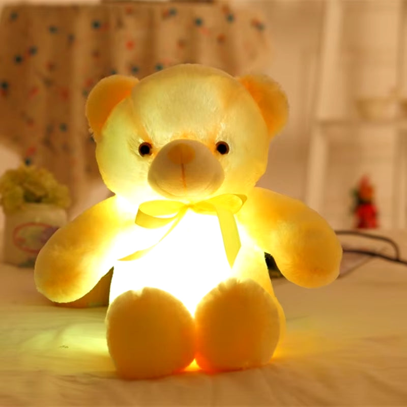 30CM Baby Luminous Teddy Bear Animals Stuffed Plush LED Light-Up Pillow Girls Birthday Christmas Gifts Toys for Kids Children