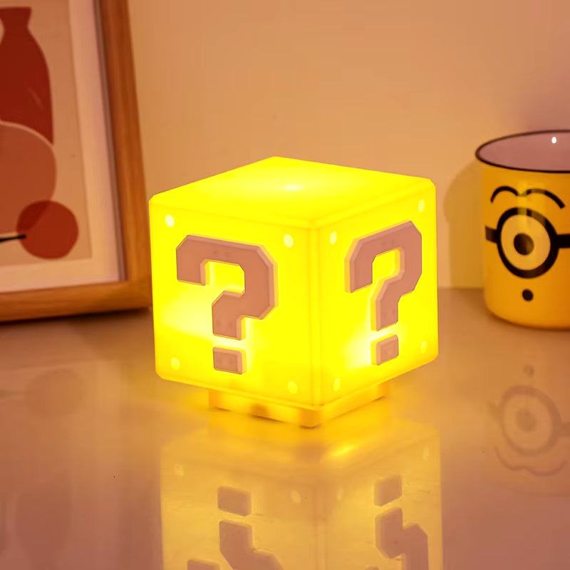 LED Question Mark Night Light Super Mario Bros Games Toy Children Night Light Bedroom Table Lamp USB Charging Kids Birthday Gift