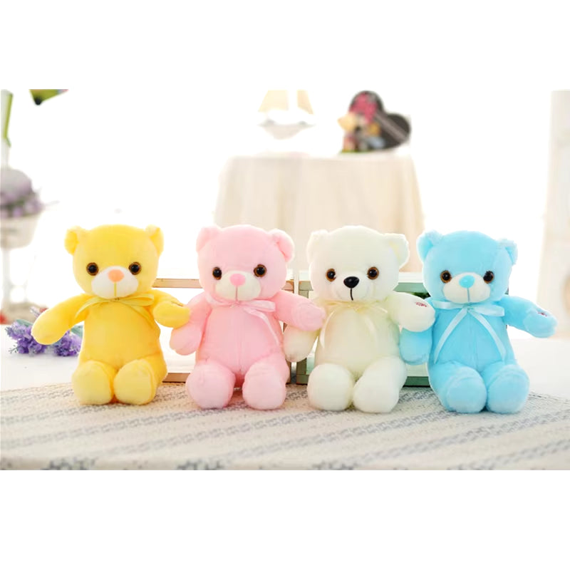 30CM Baby Luminous Teddy Bear Animals Stuffed Plush LED Light-Up Pillow Girls Birthday Christmas Gifts Toys for Kids Children