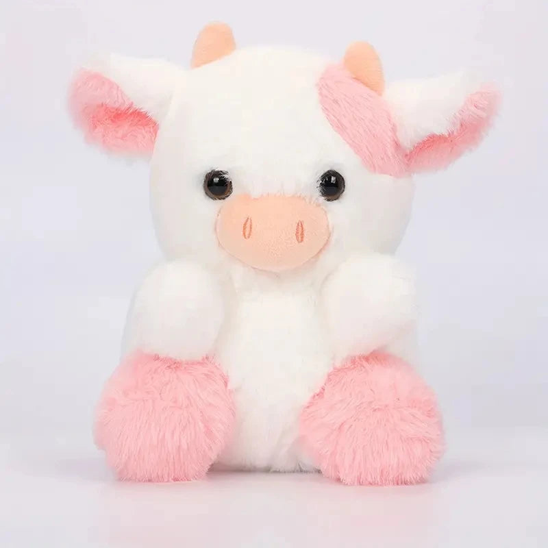 20Cm/7.87In Kawaii Strawberry Cow Soft Stuffed Plushie Doll Animal Cow Plushie Doll for Kids Fans Collection