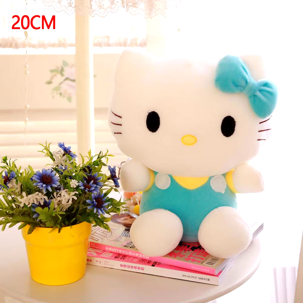 20Cm Hello Kitty Plush Toys Cute Sanrio Movie KT Cat Peluche Dolls Soft Stuffed Kawaii Hello Kitty Toy Baby Christmas Gift