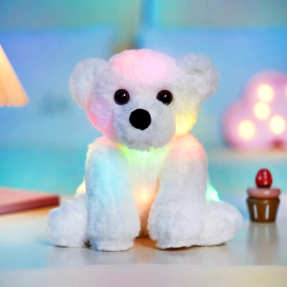 25Cm Polar Bear LED Light Plush Toys Glowing Doll White Stuffed Animals Throw Pillows for Girl Birthday Gifts Kids